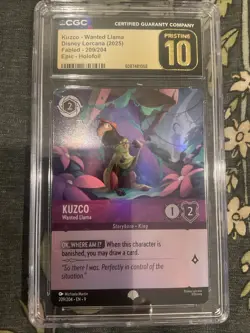 Kuzco - Wanted Llama Epic CGC Pristine 10 Disney Lorcana - Image 1