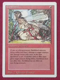 Magic The Gathering REVISED EDITION EARTHBIND red card MTG - Image 1