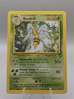 Pokemon TCG Beedrill Base Set 21/130 Unlimited Rare Card HP 80 non holo - Image 1