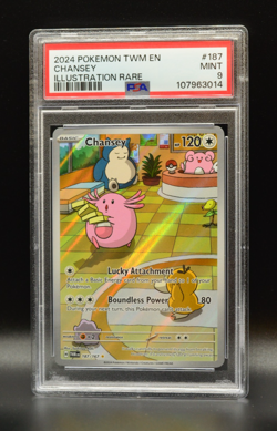 Chansey Twilight Masquerade #187/167 Illustration Rare Pokemon PSA 9 MINT 2024 - Image 1