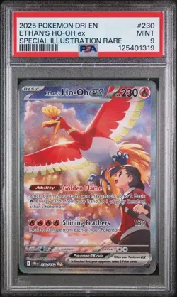 2025 Pokemon DRI EN ETHAN’S HO-OH ex Special Illustration Rare #230 PSA 9 MINT - Image 1