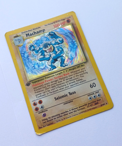 Pokemon TCG 1st Edition Machamp 8/102 Holo Base Set WOTC Vintage 1999 Rare MP - Image 1