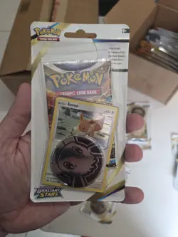 Pokemon TCG Sword & Shield Brilliant Stars Eevee Promo Blister Pack Booster Ink! - Image 1