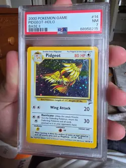 Pokemon Pidgeot Holo Foil Rare Base Set 2, 14/130, WOTC Vintage, PSA 7 NM - Image 1