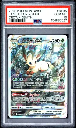Pokemon Leafeon VSTAR GG35/GG70 Crown Zenith Galarian Gallery FA Holo PSA 10 - Image 1