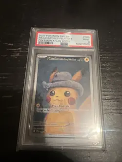 POKEMON BLACK STAR PROMO #085 PIKACHU/GREY FELT HAT POKEMON X VAN GOGH PSA 9 - Image 4