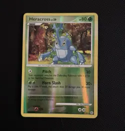 Pokemon TCG Heracross 28/130 Diamond & Pearl Reverse Holo 80 HP - Image 1