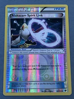 Pokemon TCG 2016 Alakazam Spirit Link 90/124 Fates Collide Reverse Holo - Image 2