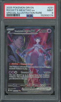 2025 Pokemon Team Rocket's Mewtwo ex #231 Destined Rivals SIR PSA 9 MINT - Image 1