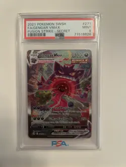 Gengar VMAX 271/264 Fusion Strike Alt Art Secret Rare Full Art Holo PSA 9 - Image 1