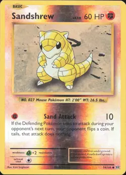 Sandshrew 54/108 Common Evolutions Pokemon Reverse Holo Near Mint - Image 1