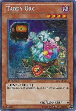 Yugioh! MP Tardy Orc - GAOV-EN085 - Secret Rare - 1st Edition Moderately Played, - Image 1