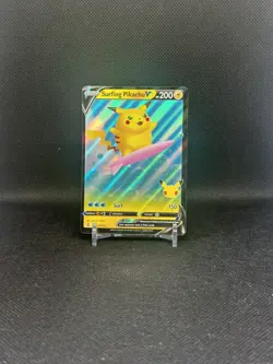Surfing Pikachu V 008/025 V Rare CEL Celebrations Holo Pokemon Holo NM - Image 1