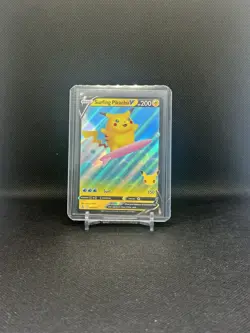 Surfing Pikachu V 008/025 V Rare CEL Celebrations Holo Pokemon Holo NM - Image 3