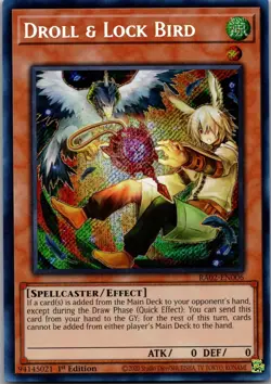 Droll & Lock Bird (Alternate Art) (Secret Rare) RA02-EN006 25th II Yu-Gi-Oh LP - Image 1