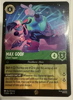 Disney Lorcana Fabled Max Goof Chart Topper Legendary Card 77/204 Non-Foil - Image 2