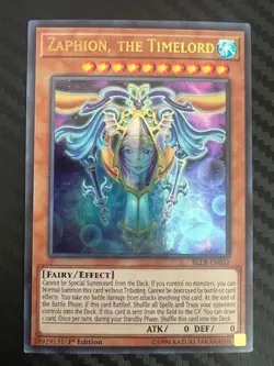 Yugioh Zaphion, The Timelord BLLR-EN032 Ultra Rare 1st Ed LP - Image 1
