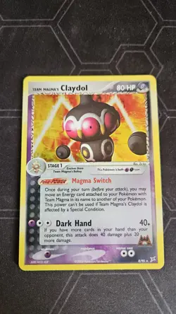 Team Magma's Claydol EX Team Magma vs Team Aqua 8/95 Holo Rare Pokemon Card LP - Image 1
