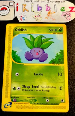 ODDISH 122/165 LP Non-Holo Expedition Pokemon Card! - Image 1