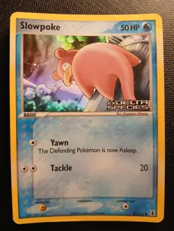 Delta Species Slowpoke Shiny Holo Stamped Pokemon card 2005 83/115 - Image 1