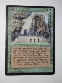 Sylvan Library Legends LP Lightly Played English MTG Magic Gathering *DAMAGED* - Image 1