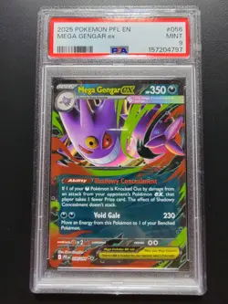 Mega Gengar Ex Pokemon Phantasmal Flames #056 PSA 9 - Image 1