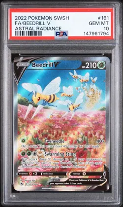 PSA 10 GEM MINT Beedrill V 161/189 Astral Radiance Alt Art Holo Pokemon Card - Image 1