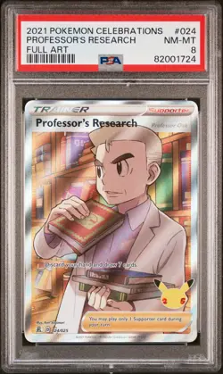 2021 Pokemon Celebrations Professor's Research Holo Full Art PSA 8 #024 - Image 1
