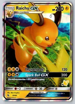 Raichu GX 20/68 Holo GX Rare Hidden Fates Pokemon Holo Near Mint - Image 1