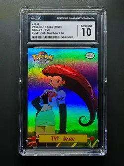 topps Pokemon TV Animation Edition Series 1 Rainbow Foil Puzzle TV9 Jesse CGC 10 - Image 1