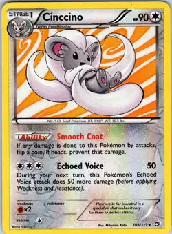 Cinccino 105/113 Legendary Treasures Pokemon MP Reverse Holo - Image 1