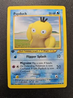 Pokemon 1st Edition Neo Destiny Psyduck 79/105 NEAR MINT Yuka Morii - Image 1