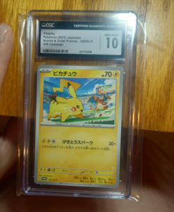 Pokemon Pikachu 120/SV-P Scarlet & Violet Promo Holo CGC 10 Japanese 2023 - Image 1