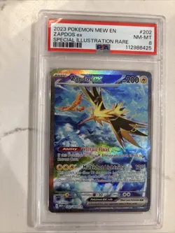 2023 Pokemon Mew En-151 Special Illustration Rare #202 Zapdos EX 202/165 PSA 8 - Image 1