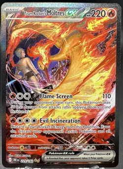 Team Rocket's Moltres ex SV10: Destined Rivals SIR Full Art Holo 229/182 - Image 1