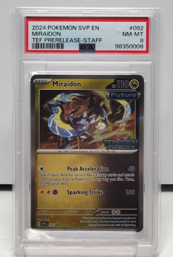 Pokemon TCG 2024 SVP Black Star Promos Miraidon 092 Holo Prerelease PSA 8 - Image 1