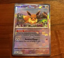 Pokemon TCG Prismatic Evolutions Eevee Masterball Reverse Holo Card 074/131 - Image 1