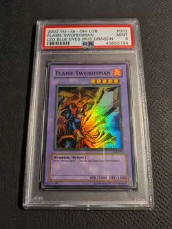 Yugioh Flame Swordsman LOB-003 Super Rare PSA 9 Mint 1.5 Print Faded! - Image 1