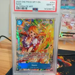 One Piece TCG Nami OP11-054 Alt Art English PSA 10 - Image 1
