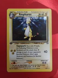 Pokemon Ampharos Holo 1st Edition Neo Genesis 1/111 Card TCG - Image 1