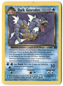 Pokemon Card - Dark Gyarados 25/82 Unlimited Rare - Team Rocket - LP - Image 1
