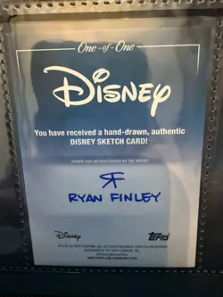 2026 Topps Chrome Disney 1/1 Sketch Card Scrooge McDuck Auto by Ryan Finley - Image 2