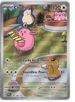 Chansey 187/167 Illustration Rare Twilight Masquerade Pokemon Holo NM - Image 1