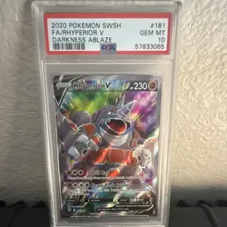Pokemon Rhyperior V Darkness Ablaze Full Art Holo Ultra Rare PSA 10 181/189 - Image 1
