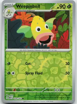 Weepinbell 070/165 Common 151 Pokemon Reverse Holo Near Mint - Image 1