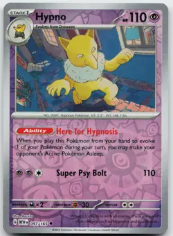 Hypno 097/165 Uncommon 151 Pokemon Reverse Holo Near Mint - Image 1