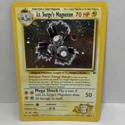 Pokemon TCG Lt. Surge's Magneton 8/132 Gym Heroes Holo Rare 70 HP w/ Swirl - Image 1