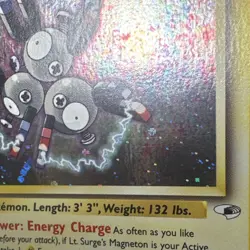 Pokemon TCG Lt. Surge's Magneton 8/132 Gym Heroes Holo Rare 70 HP w/ Swirl - Image 2