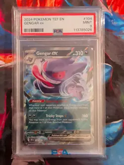 2024 Pokemon Temporal Forces Gengar EX #104 PSA 9 Mint Holo Double Rare - Image 1