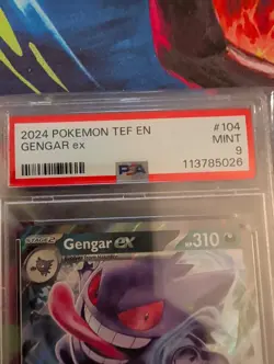 2024 Pokemon Temporal Forces Gengar EX #104 PSA 9 Mint Holo Double Rare - Image 3